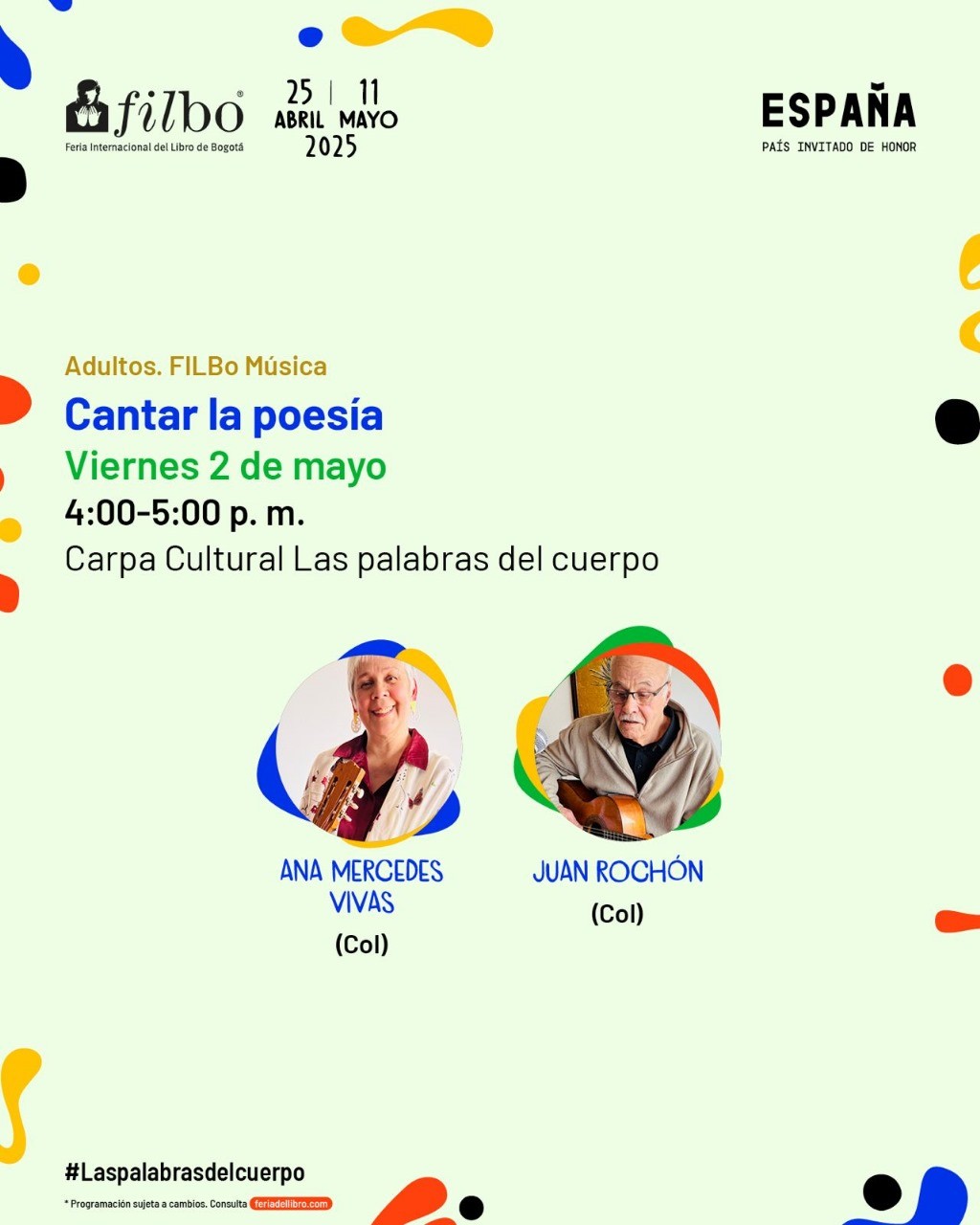 FILBO 2025 presenta a Ana Mercedes Vivas y Juan Ronchon: Cantar la Poes&iacute;a, Poes&iacute;a y Canto