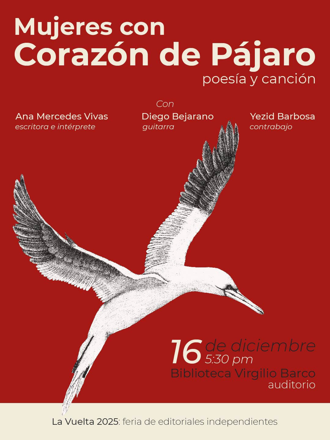 La Vuelta 2025- Mujeres con Coraz&oacute;n de P&aacute;jaro, Ana M. Vivas, Yesid Barboza y Diego Bejarano