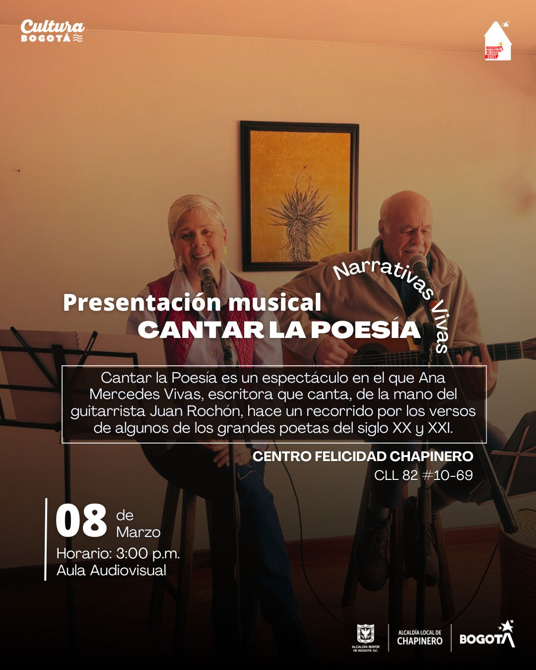 Alcald&iacute;a de Chapinero presenta a Ana Mercedes Vivas y Juan Ronch&oacute;n: Cantar la Poes&iacute;a