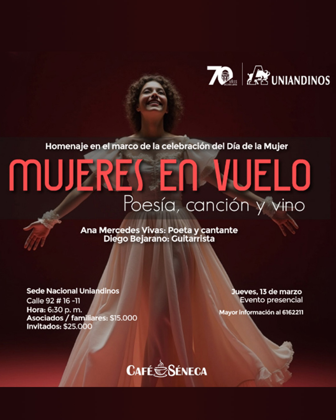 CAf&eacute; SEneca - Uniandinos presenta a Ana Mercedes Vivas y Diego Bejarano. Coraz&oacute;n de P&aacute;jaro, Poes&iacute;a y Canto